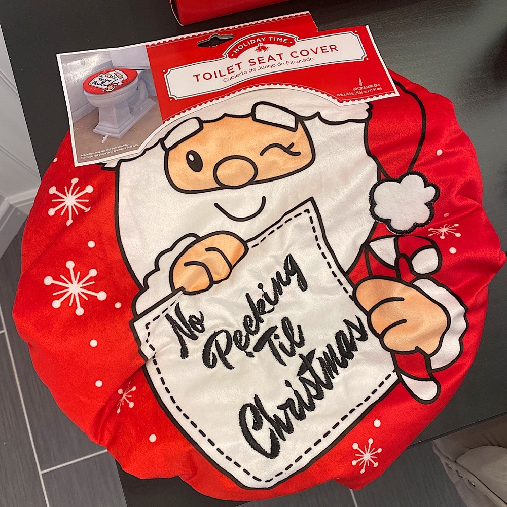 NWT Christmas toilet seat cover!